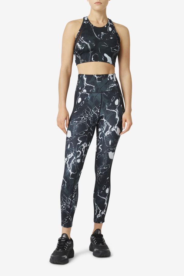 Leggings Forza Contrast 7/8 Fila Black Mármore