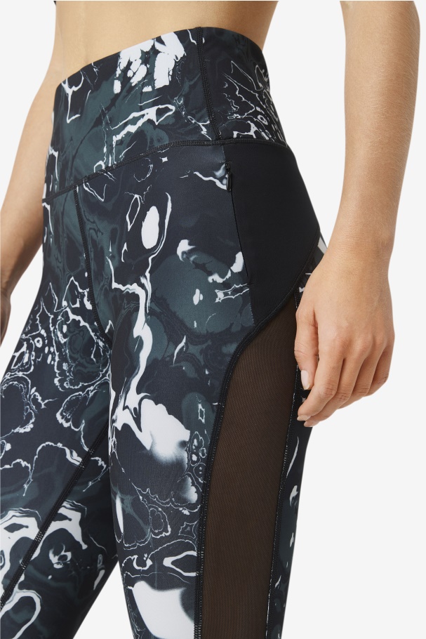 Leggings Forza Contrast 7/8 Fila Black Mármore