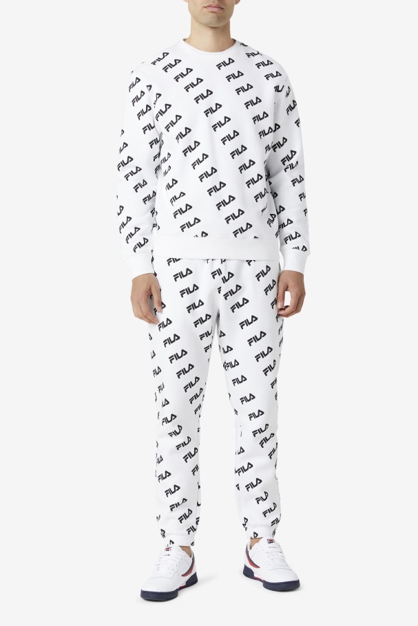 Logotipo Diagonal Branco/preto Crew Fila