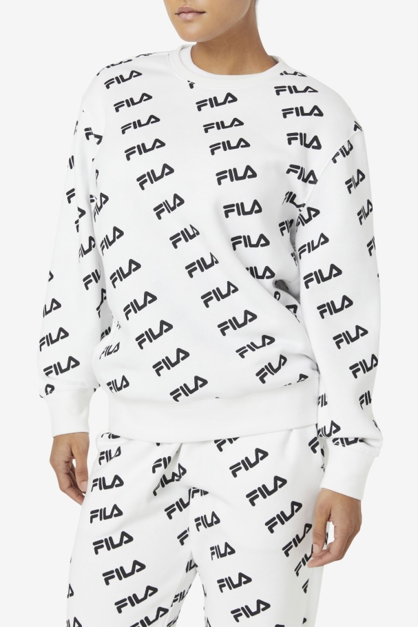 Logotipo Diagonal Branco/preto Crew Fila