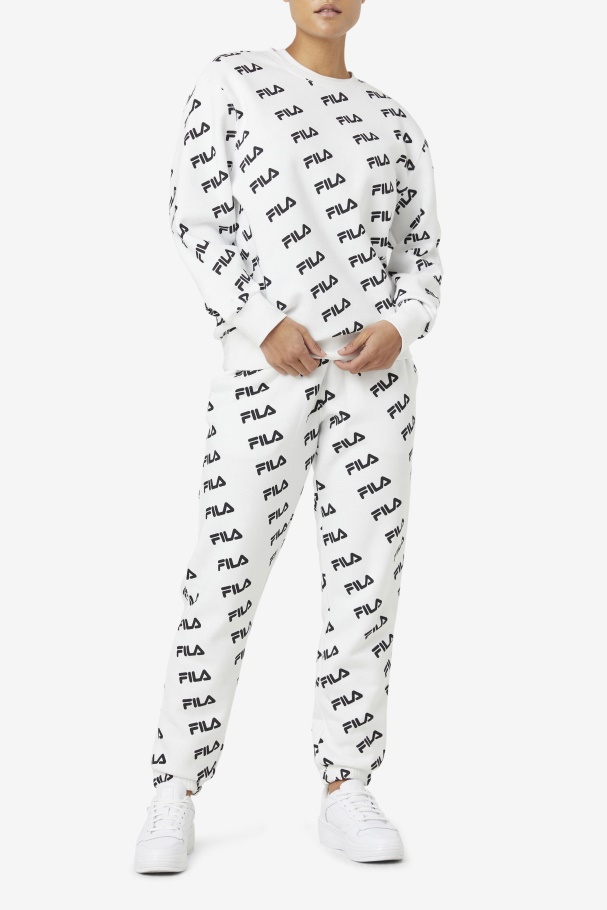 Logotipo Diagonal Branco/preto Crew Fila