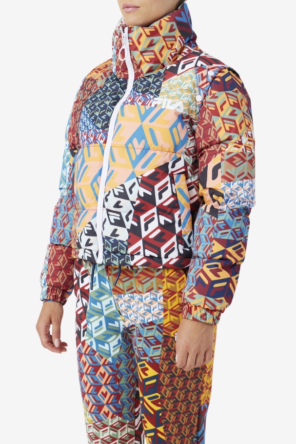 Manga Snapoff Marina Puffer Fila Oceano/amarelo/branco