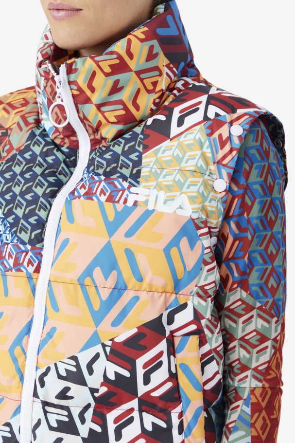 Manga Snapoff Marina Puffer Fila Oceano/amarelo/branco