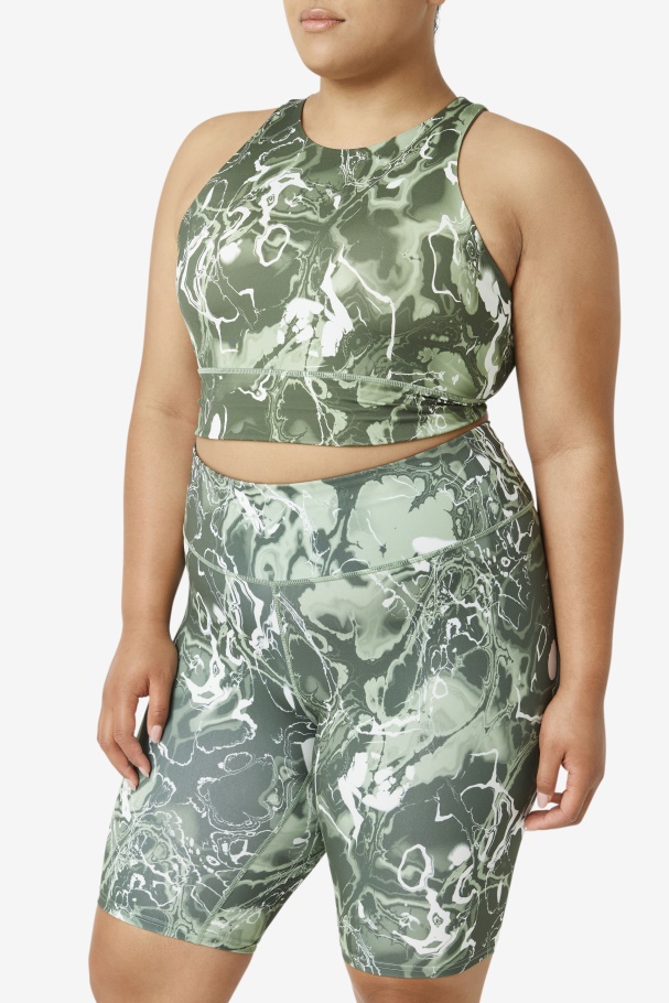 Manjericão Mármore Uplift Sutiã Esportivo Gola Alta Fila