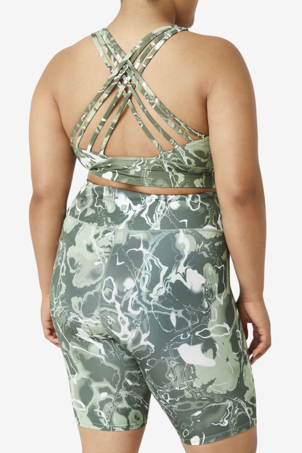 Manjericão Mármore Uplift Sutiã Esportivo Gola Alta Fila