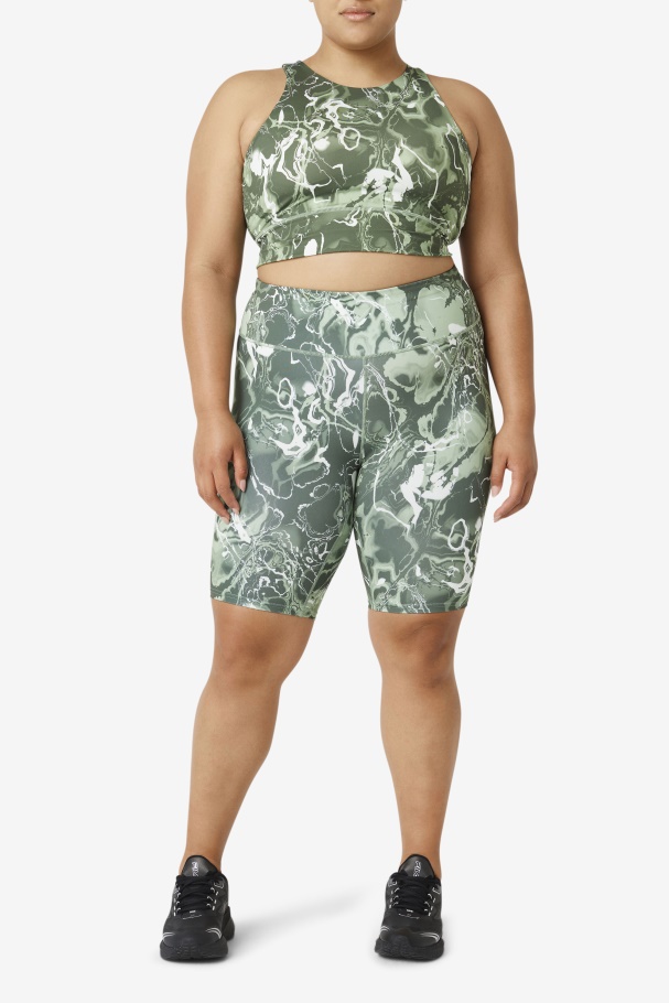 Manjericão Mármore Uplift Sutiã Esportivo Gola Alta Fila