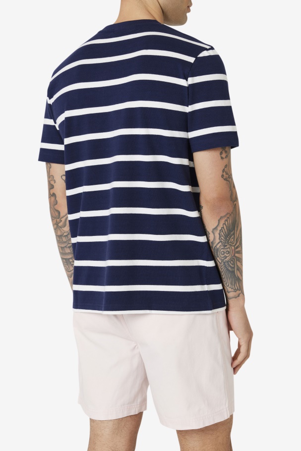 Marinha/marshmallow Nega Tripulação Fila