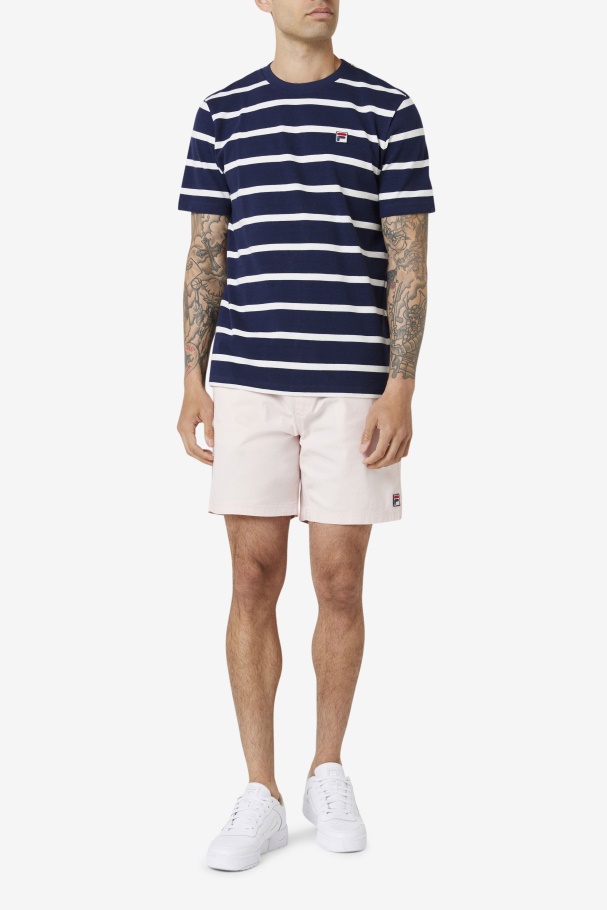 Marinha/marshmallow Nega Tripulação Fila