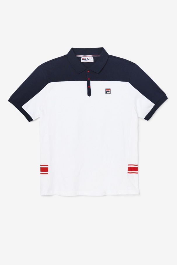 Mivvi Polo Fila Branco/marinho/vermelho