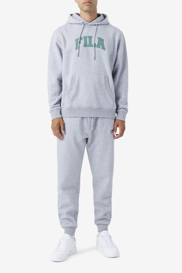 Moletom Cinza Claro Marl/azul Abeto Fila Brook