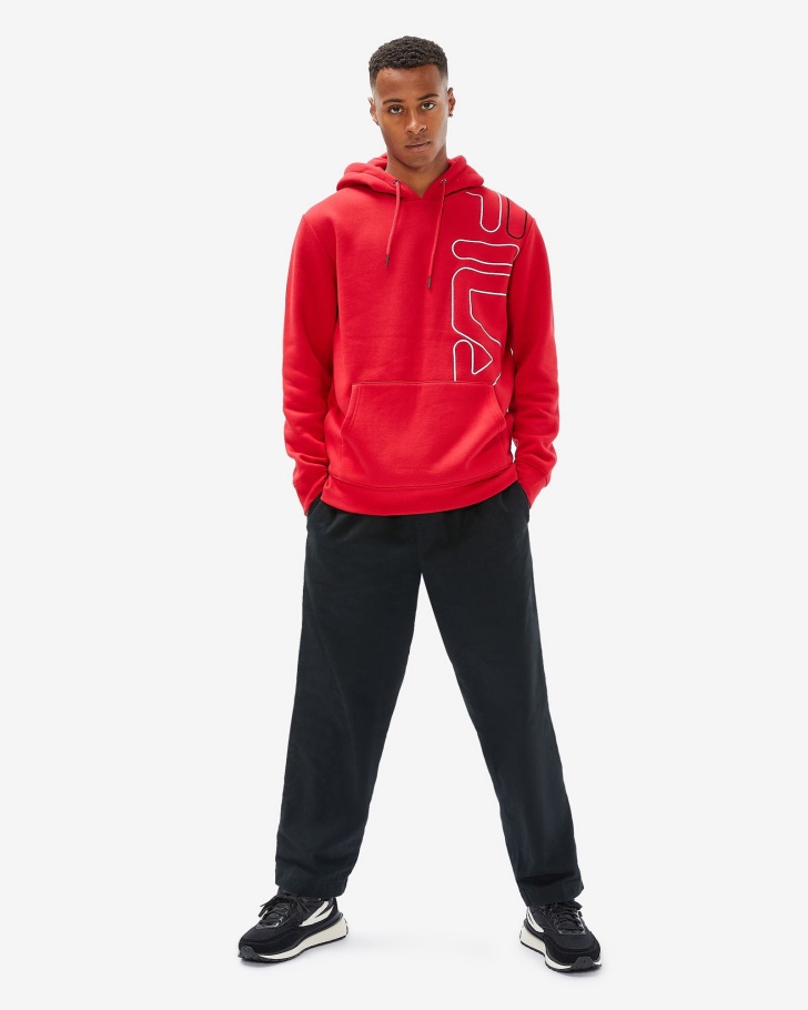 Moletom Com Capuz Brando Vermelho Fila