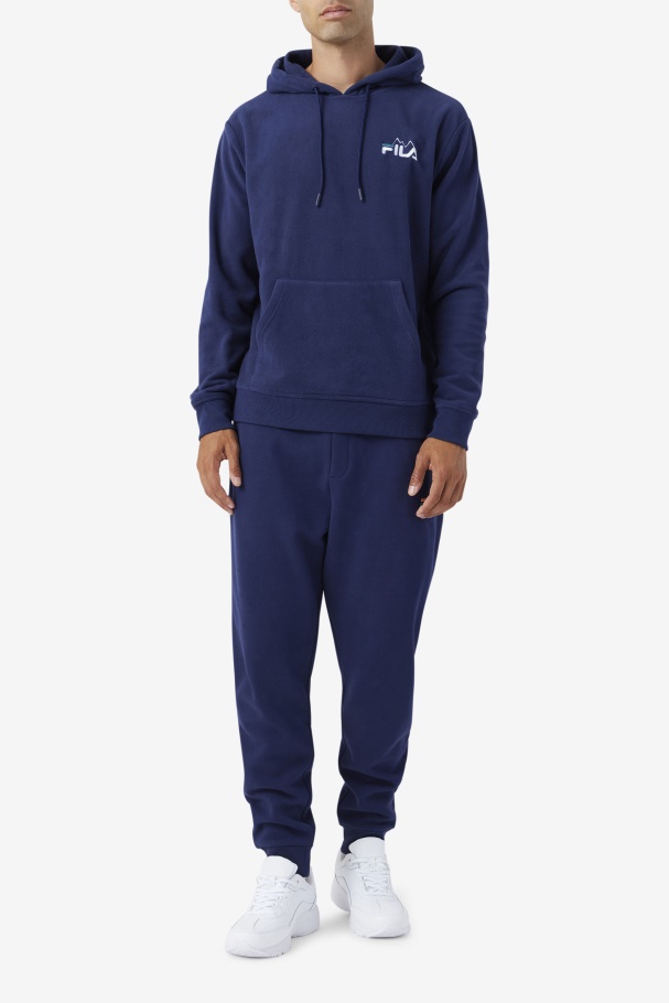 Moletom Com Capuz Dinn Marinho/branco/deep Lake Fila