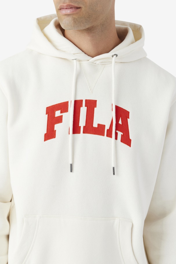 Moletom Com Capuz Fila Brook Gardênia/vermelho Ardente