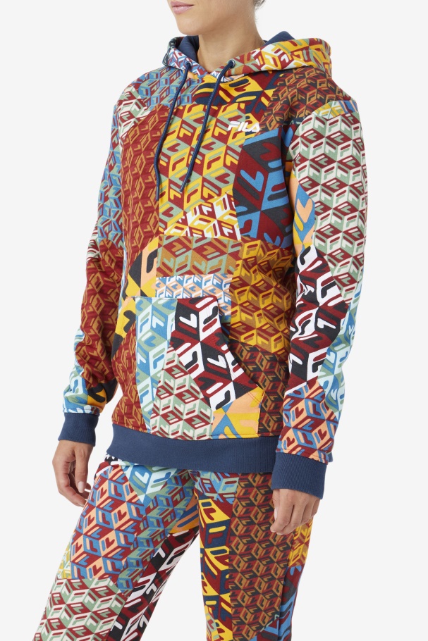 Moletom Com Capuz Fila Ocean/amarelo/branco Laylani