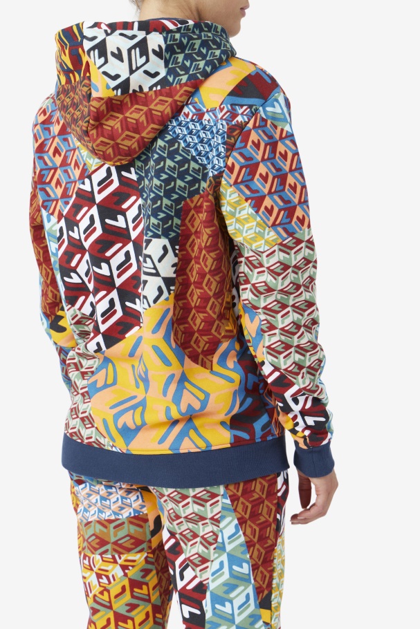 Moletom Com Capuz Fila Ocean/amarelo/branco Laylani