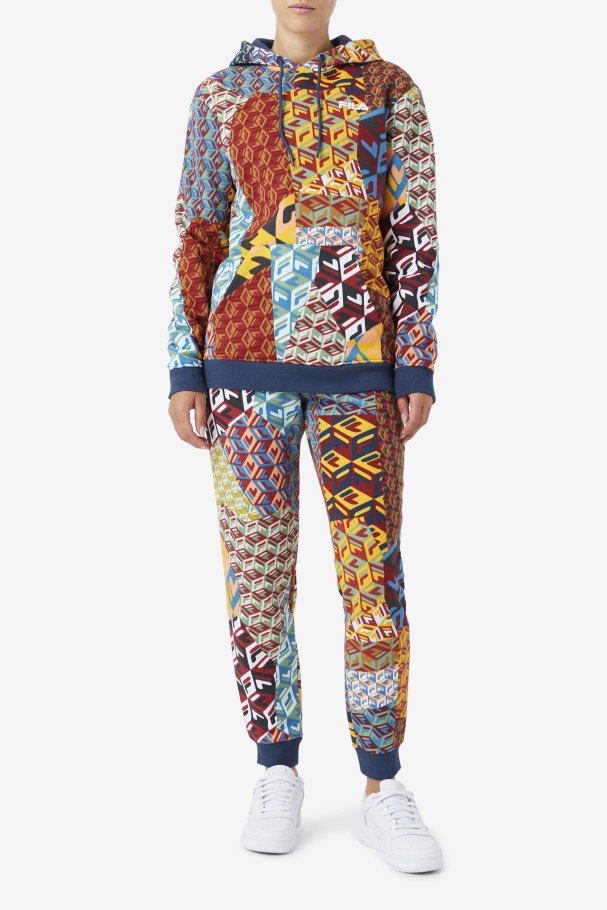 Moletom Com Capuz Fila Ocean/amarelo/branco Laylani