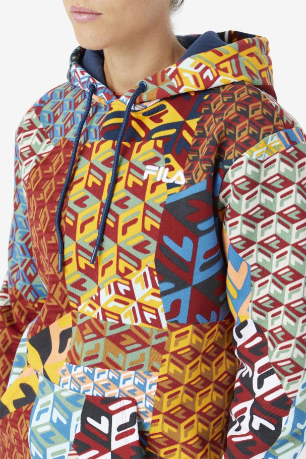 Moletom Com Capuz Fila Ocean/amarelo/branco Laylani