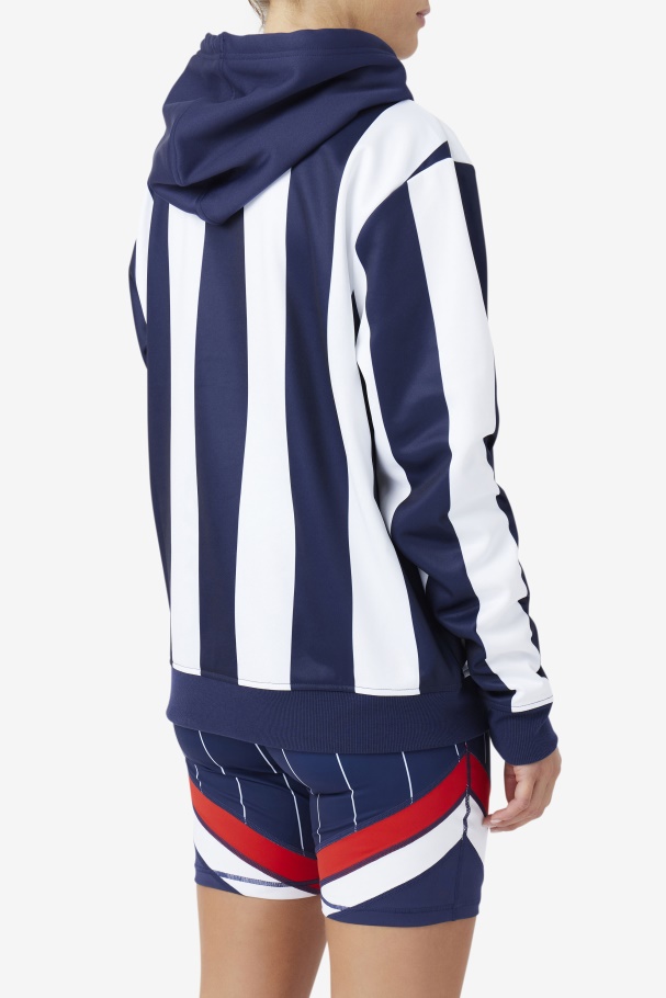 Moletom Com Capuz Kimilah Azul Marinho/branco Fila