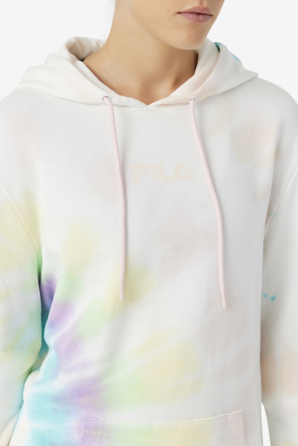 Moletom Com Capuz Tie Dye Aerolynn Tie Dye Fila Duplo Creme