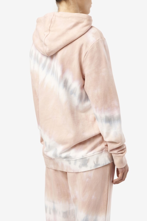 Moletom Com Capuz Tie Dye Fila Aerolynn Gardênia/branco/bloco Belga