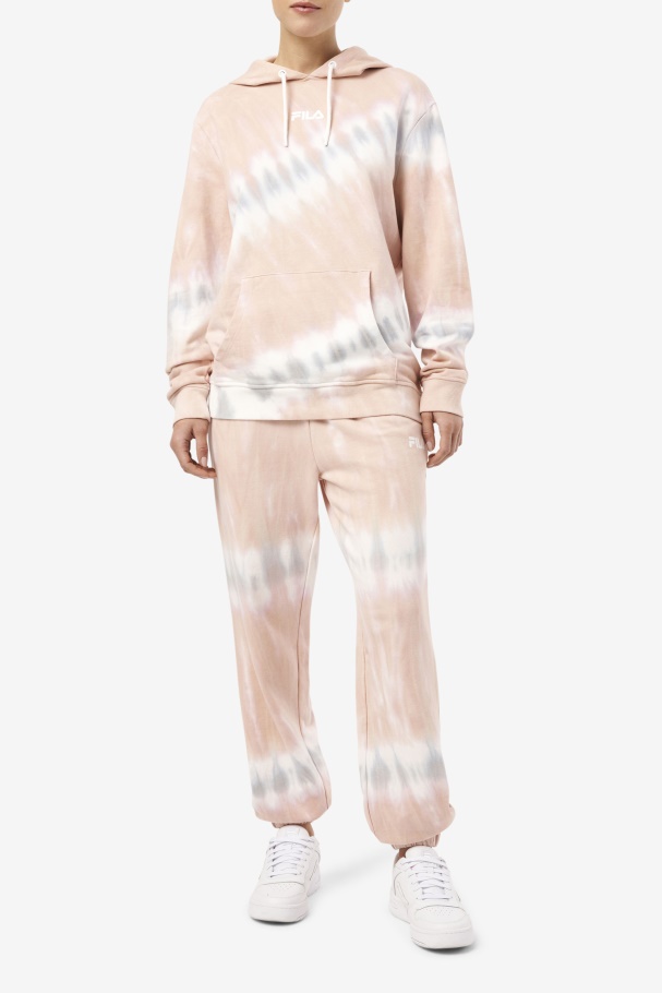 Moletom Com Capuz Tie Dye Fila Aerolynn Gardênia/branco/bloco Belga