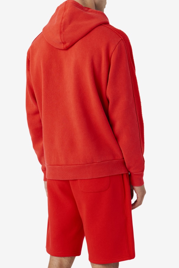 Moletom Com Capuz Vintage Wash Vermelho/azul Fila Bryson