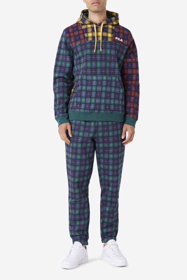 Moletom Com Capuz Xadrez June Bug/ruibarbo/marinha