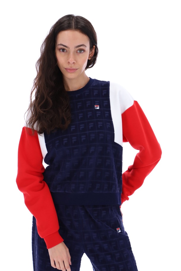 Moletom Lucy Velour Crew Fila