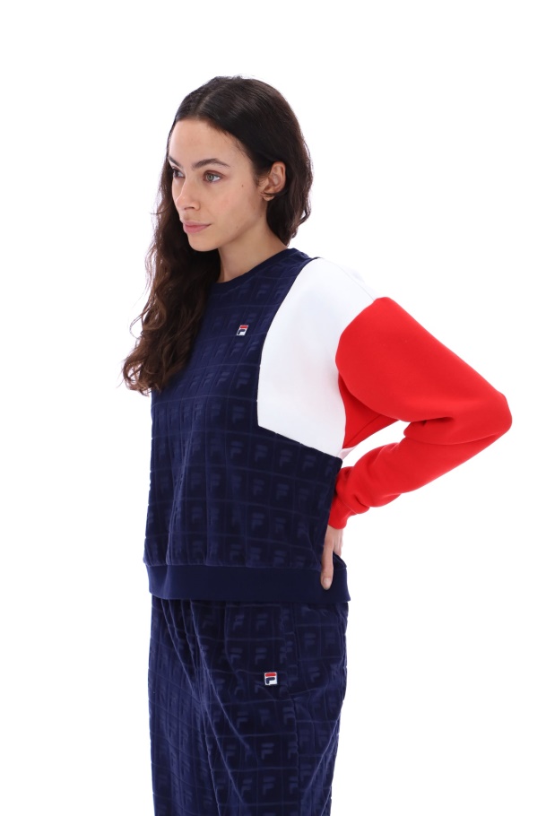 Moletom Lucy Velour Crew Fila