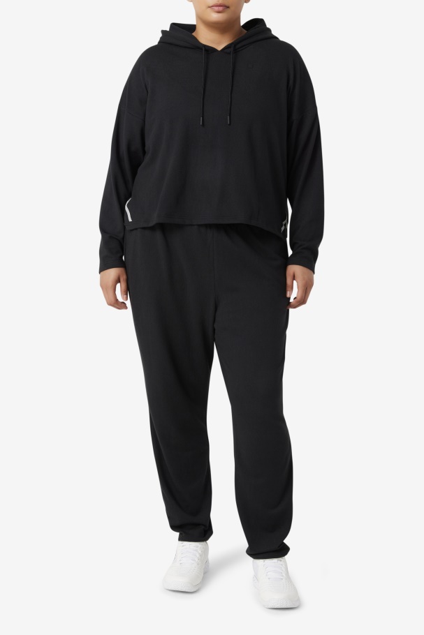 Moletom Preto Cropped Fi-lux Fila