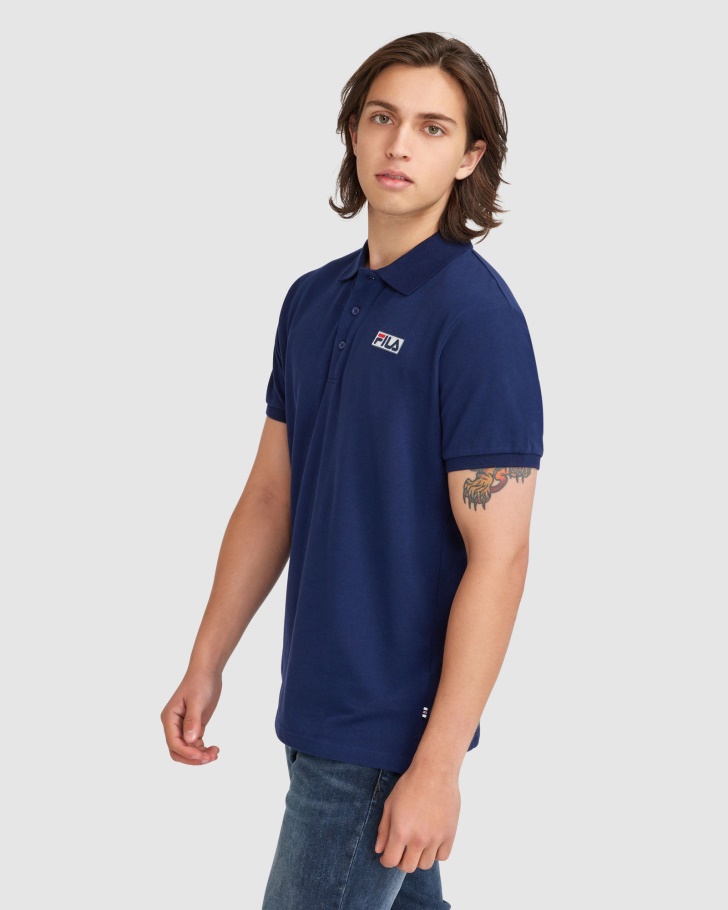 Nova Camisa Polo Masculina Azul Marinho Fila Asher