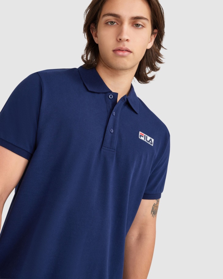 Nova Camisa Polo Masculina Azul Marinho Fila Asher