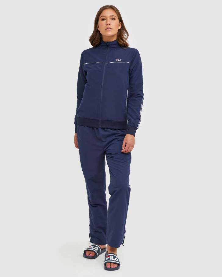 Novo Casaco De Microfibra Feminino Fila Classic Da Marinha