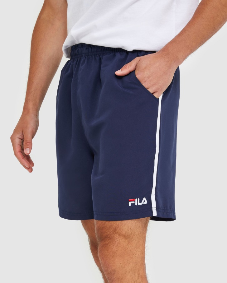 Novo Shorts De Microfibra Masculino Clássico Azul Marinho Fila