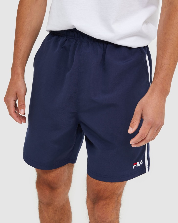 Novo Shorts De Microfibra Masculino Clássico Azul Marinho Fila