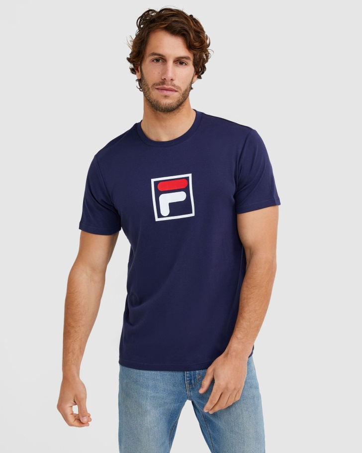 Novo Unissex Alto Tee Fila Azul Marinho