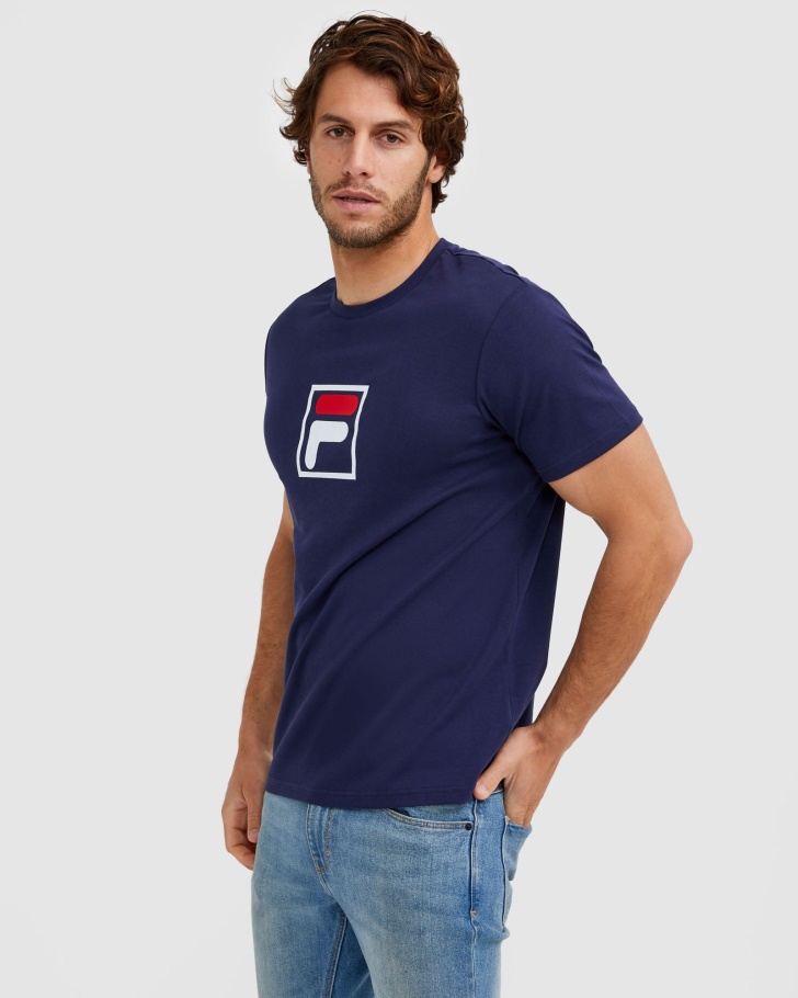 Novo Unissex Alto Tee Fila Azul Marinho