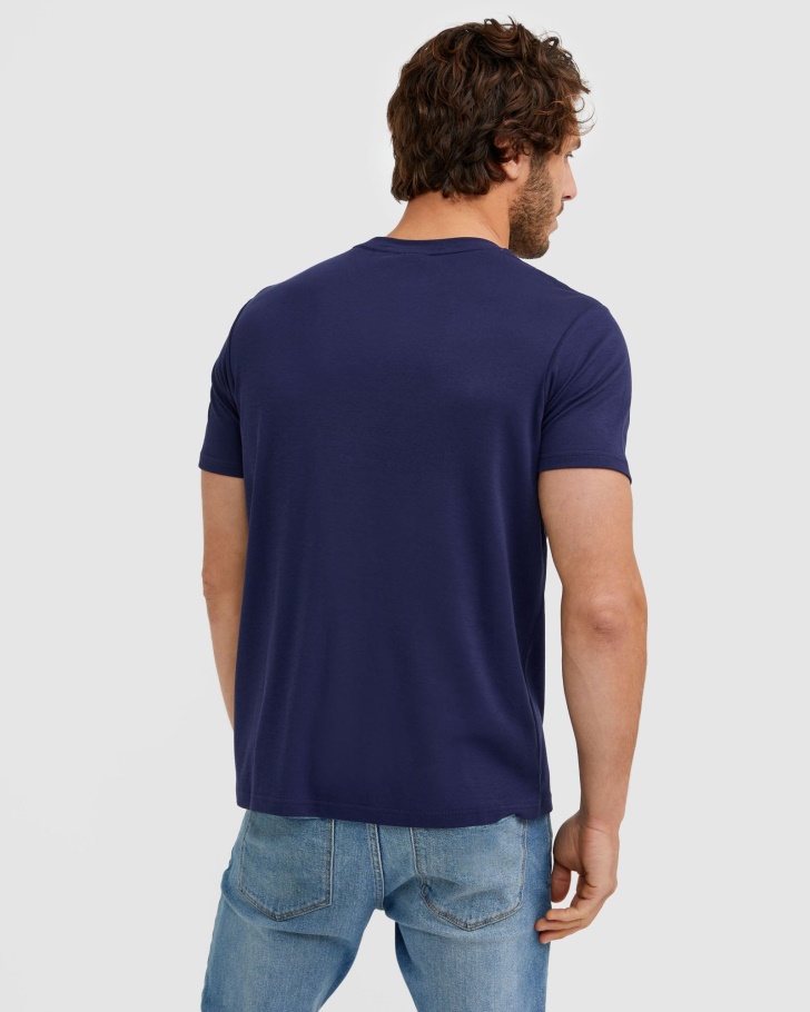 Novo Unissex Alto Tee Fila Azul Marinho