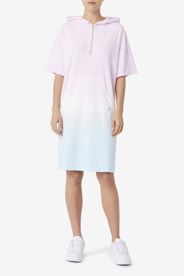 Orquídea/azul/tender Pêssego Fila Cali Poncho Com Capuz