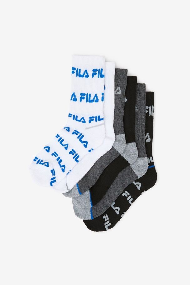Pacote De 6 Meias Infantis Fila Preto Multi