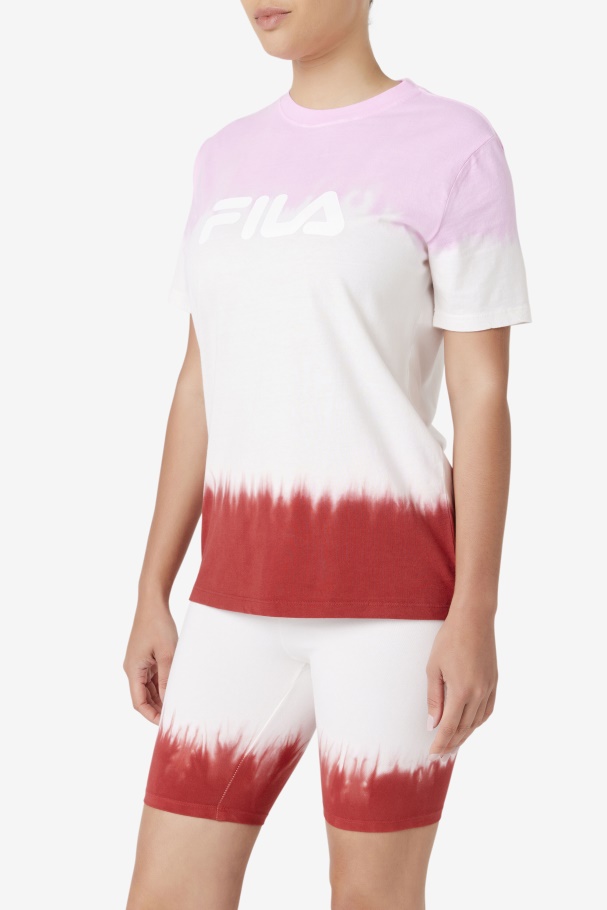 Pirueta/branco/vermelho Terra Fila Alivia Camiseta Tie Dye