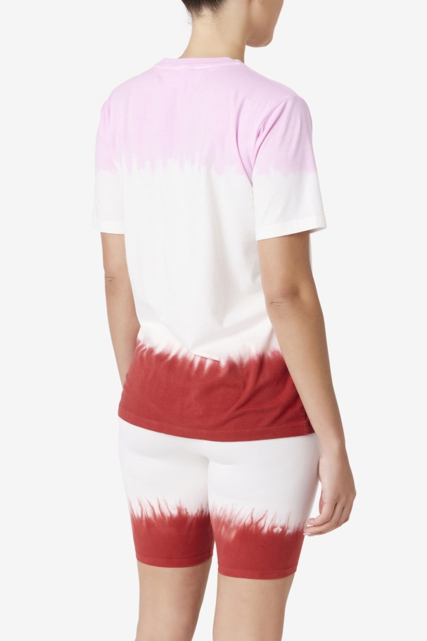 Pirueta/branco/vermelho Terra Fila Alivia Camiseta Tie Dye