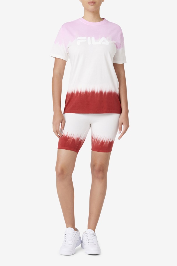 Pirueta/branco/vermelho Terra Fila Alivia Camiseta Tie Dye