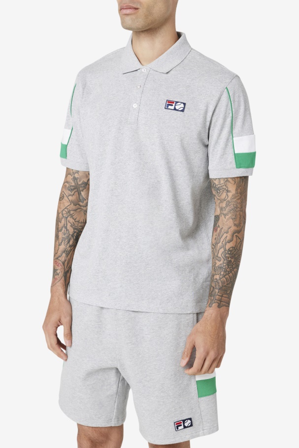 Polo Fila Coda Cinza Claro/jelly Bean/branco