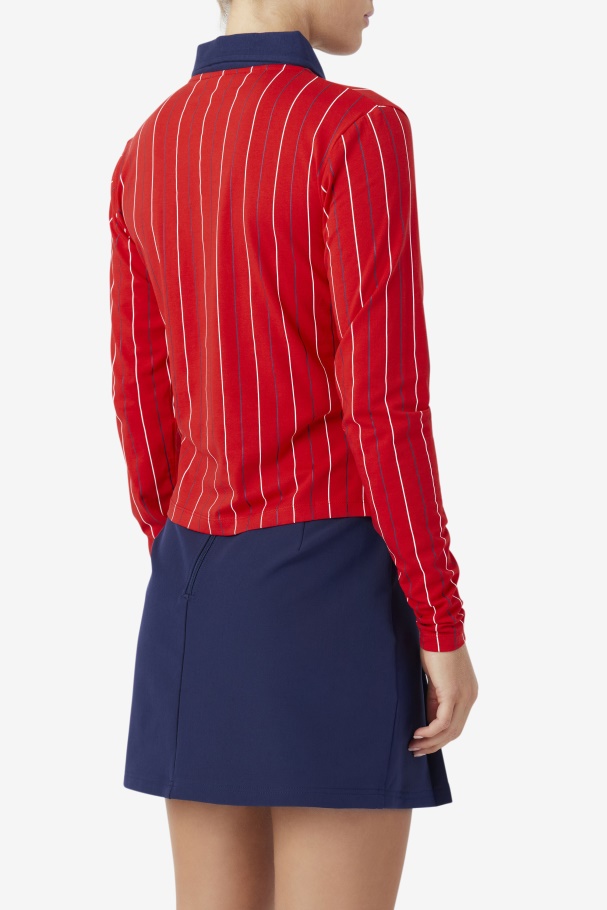 Polo Fila Vermelha Jada Manga Longa