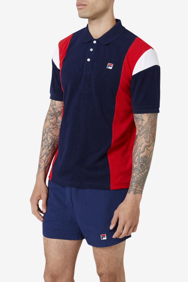 Polo Terry Fila Astro Marinho/vermelho/branco
