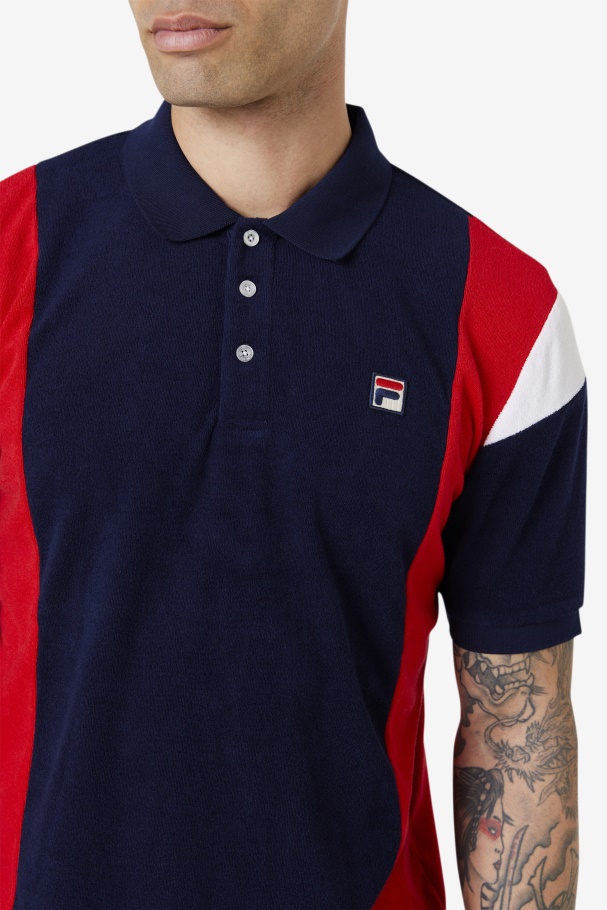 Polo Terry Fila Astro Marinho/vermelho/branco
