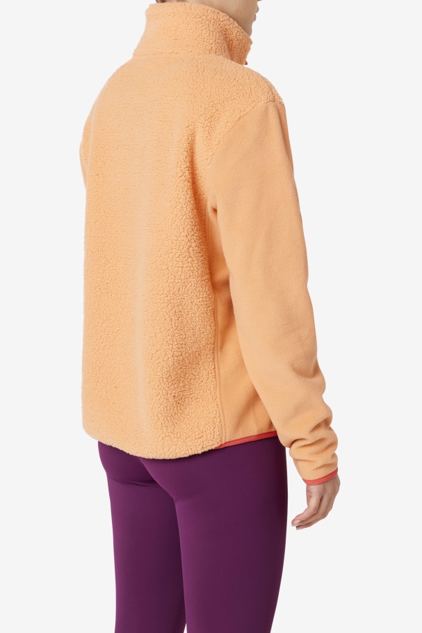 Pulôver Laranja/cayenne Meadow Com Zíper Fila