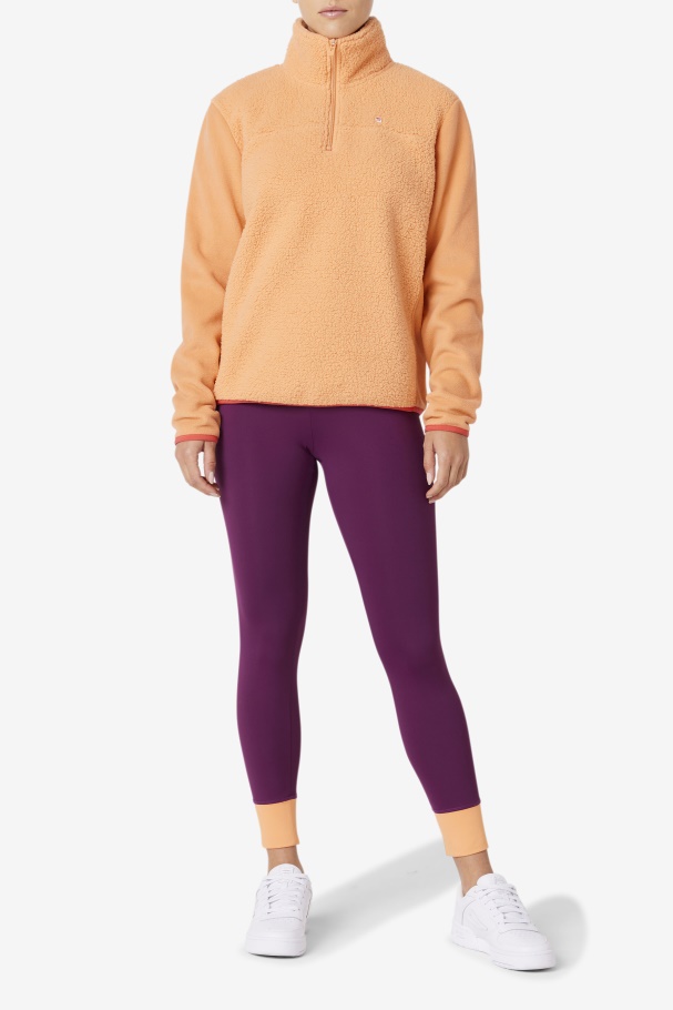 Pulôver Laranja/cayenne Meadow Com Zíper Fila