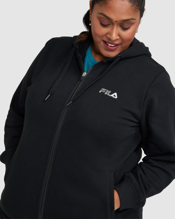 Rebecca Zip Thru Fila Feminina Negra